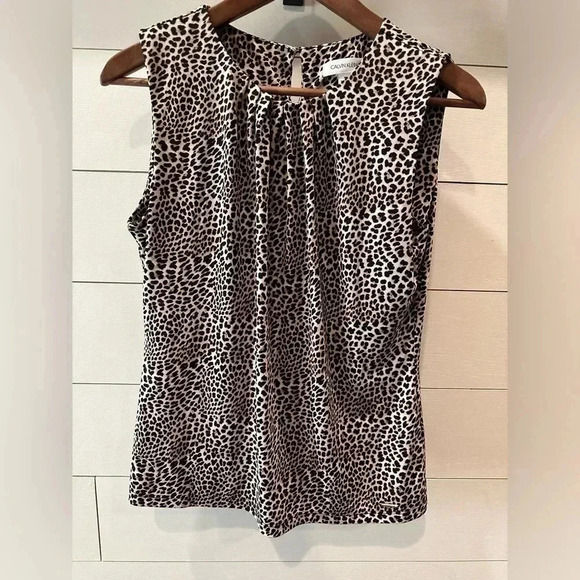Calvin Klein Tops - Calvin Klein Leopard Sleevless Top- women’s M